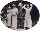 Огюст-Ренуар.Рф - Ренуар в своём саду с Алиной, Габриэль и служанкой